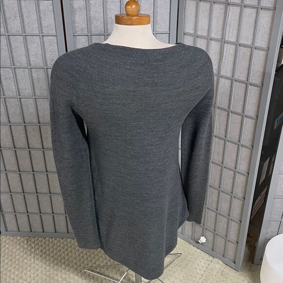 Tristan Dark Gray Scoop Neck Sweater - Picture 3 of 8